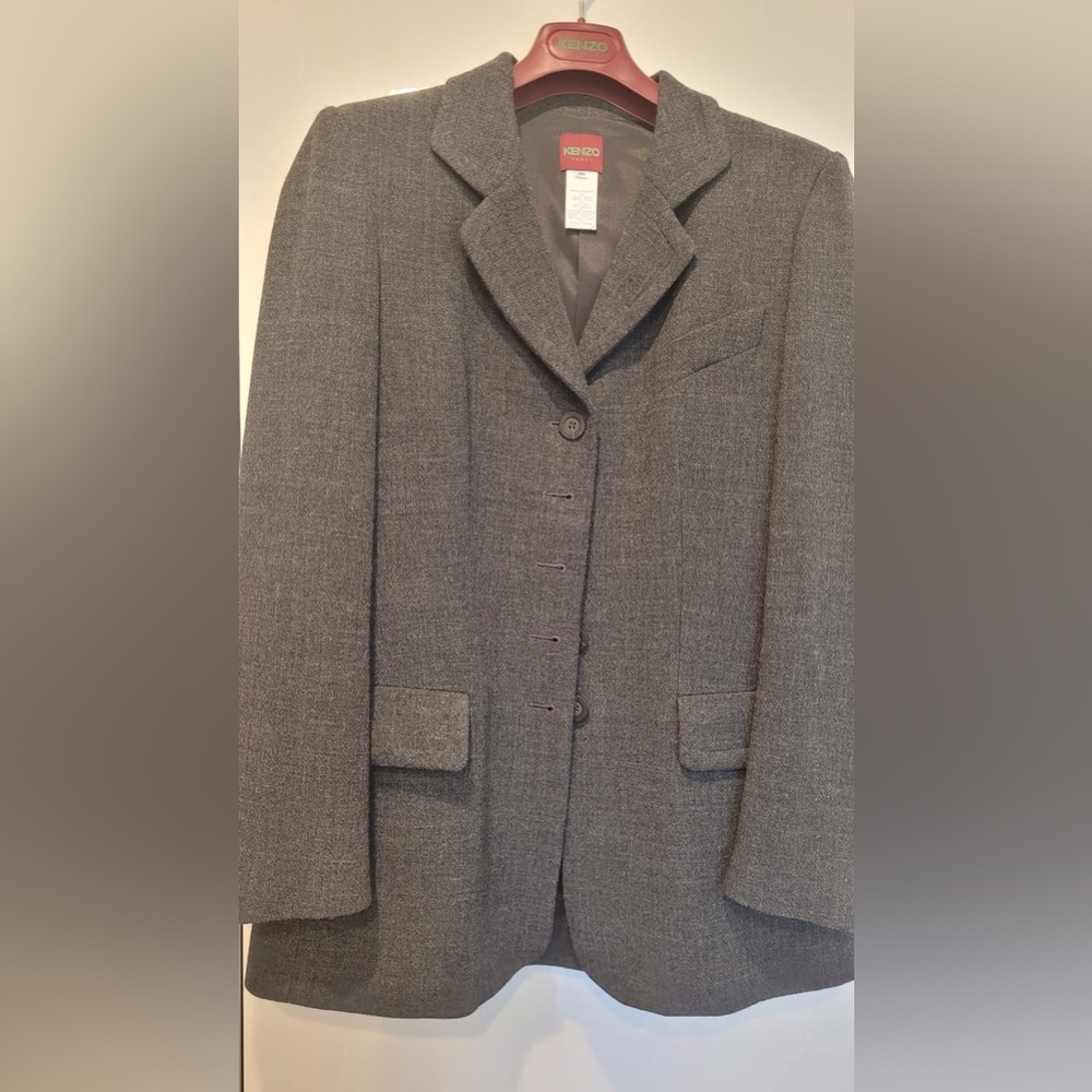 Kenzo Jungle Wool Gray Blazer Jacket